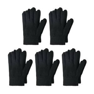 NEW Cat & Jack Toddler 5pk Black Gloves One Size Fits Most